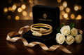 ORRAH LUXE Women’s Adjustable Gold Snake Bangle Bracelet with Crystal & Green Eye Detail