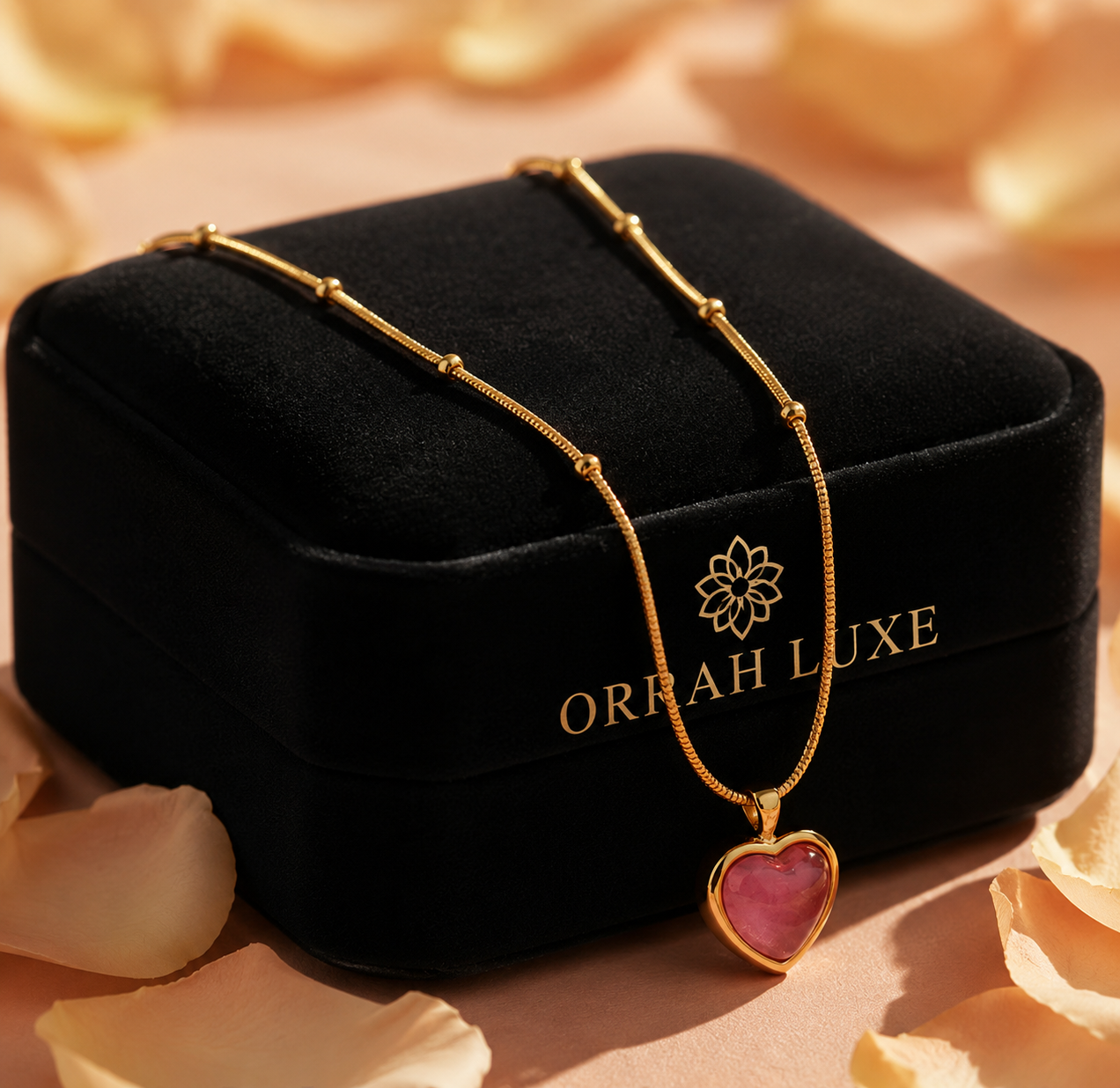 ORRAH LUXE Elegant Heart Pendant Necklace for Women