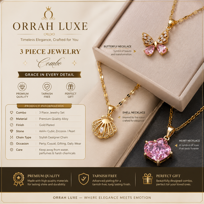 The Pink Trio - Set of 3 Necklaces