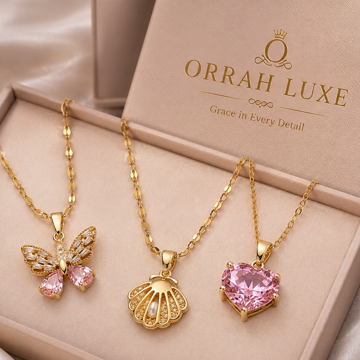 The Pink Trio - Set of 3 Necklaces