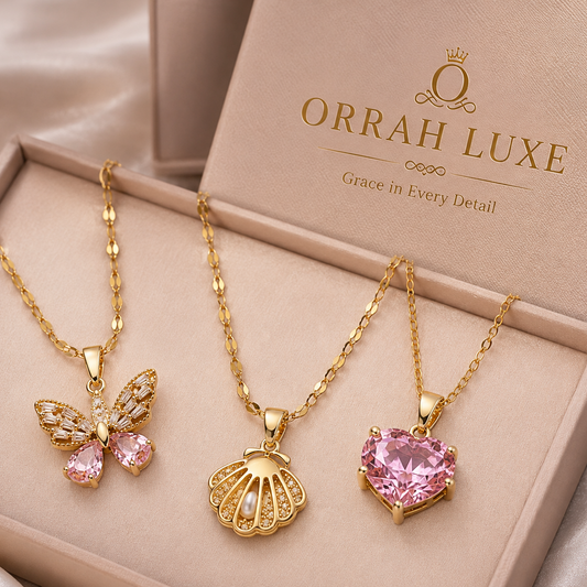 The Pink Trio - Set of 3 Necklaces