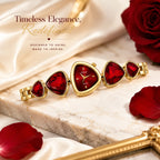 Ruby Royale Heart Watch Stylish Red Stone Bracelet Luxury Watch