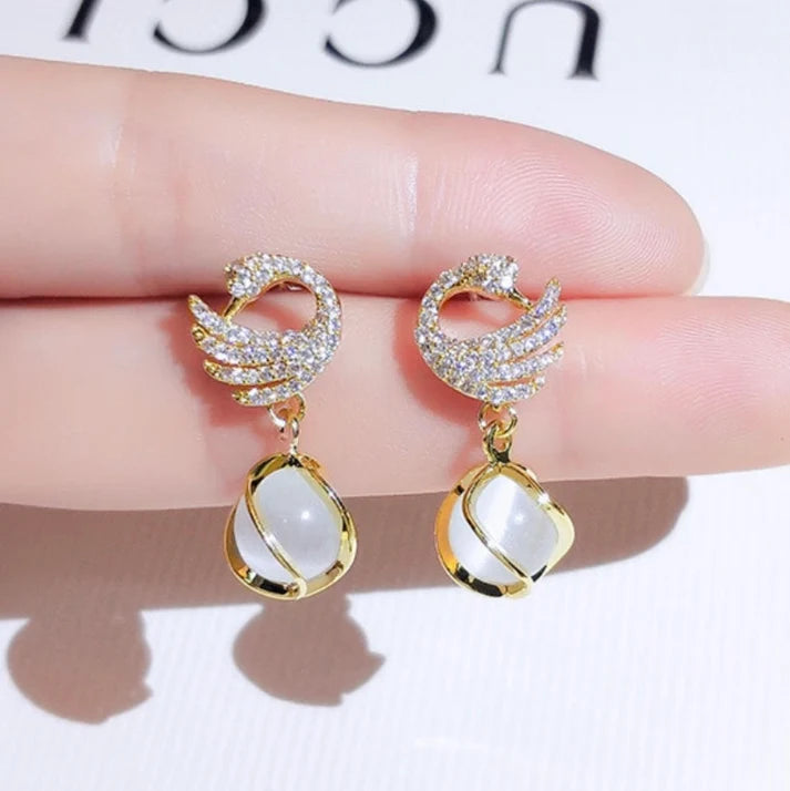 Trendy Gold-Tone Pearl Earrings Set – 2 Pair Combo for Women & Girls