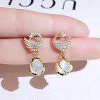 Trendy Gold-Tone Pearl Earrings Set – 2 Pair Combo for Women & Girls
