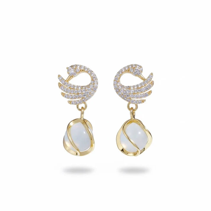 Trendy Gold-Tone Pearl Earrings Set – 2 Pair Combo for Women & Girls