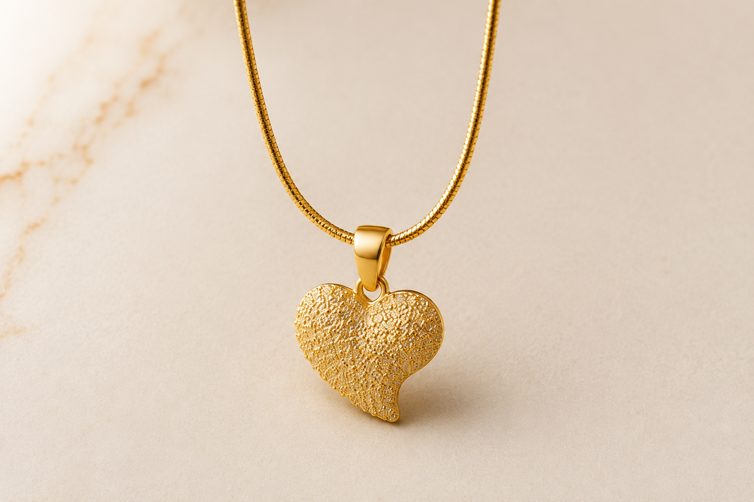 ORRAH LUXE Gold Heart Pendant Necklace for Women
