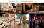 ORRAH LUXE Women’s Adjustable Gold Snake Bangle Bracelet with Crystal & Green Eye Detail