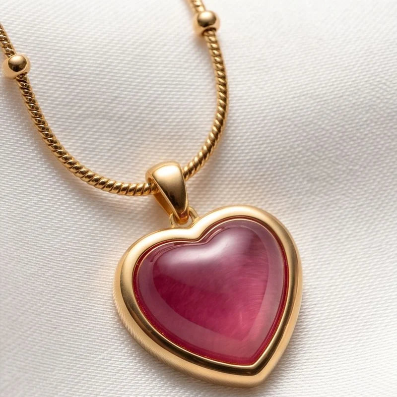 Rosy Heart Necklace