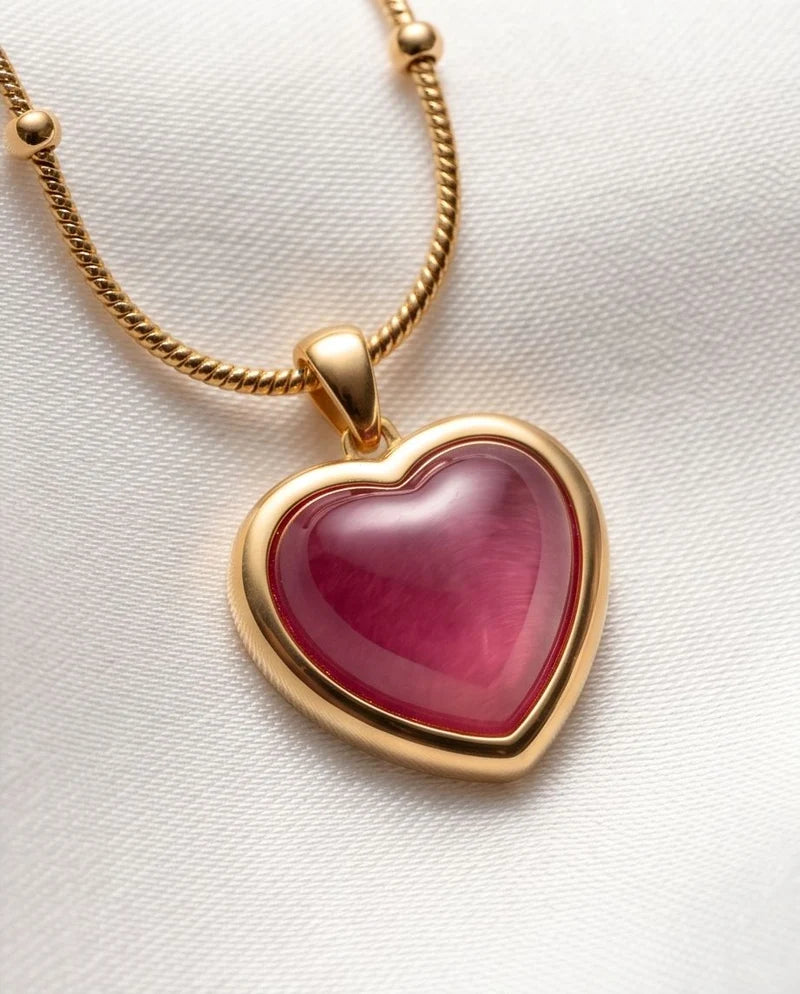 ORRAH LUXE Elegant Heart Pendant Necklace for Women