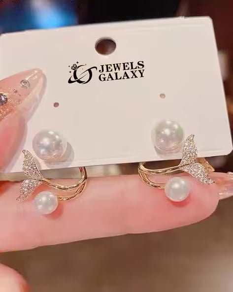 ORRAH LUXE Korean Pearl Earrings – 2 Pair Combo