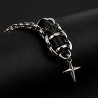 ORRAH LUXE Men’s Adjustable Black & Silver Chain Bracelet with Star Charm