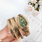 ORRAH LUXE Emerald Royale Green Dial Bracelet Watch | Gold-Tone Crystal-Studded Luxury Fashion Watch for Women