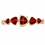 Ruby Royale Heart Watch Stylish Red Stone Bracelet Luxury Watch
